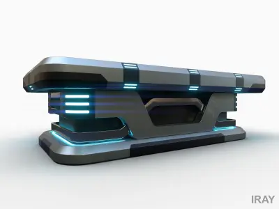 Lowpoly Scifi Pool Table Low-poly 3D model