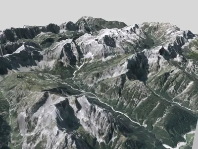 Mountain landscape Naturpark Karwendel Austria 3D model