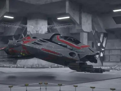 3D Sci Fi Hangar Interior Low-poly 3D model