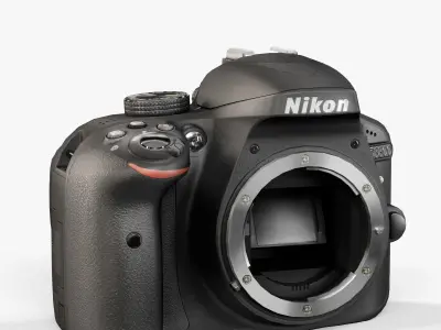 Nikon D3300 Body DSLR camera Low-poly 3D model