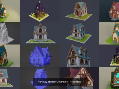 Fantasy House Collection 3D Model Pack