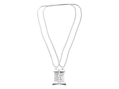 Necklace with Teared Pendant Low-poly 3D model