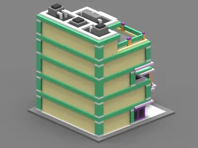 House Voxel - 12 Low-poly 3D model
