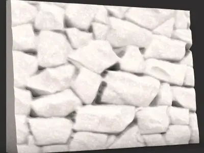 Weathered Fieldstone Barrier Asset 3D print model purchase