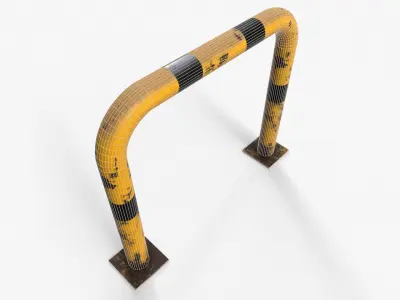 Barrier metal gate Low-poly 3D model