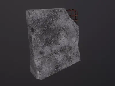 Concrete Barrier 3D Model Low-poly 3D model purchase