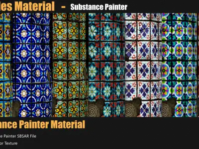 15 Stylized Tiles Materials In Substance Painter Texture