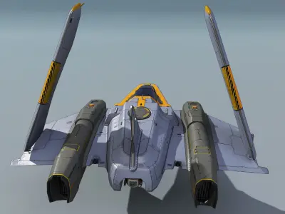 Space Fighter Cutter Low-poly 3D model