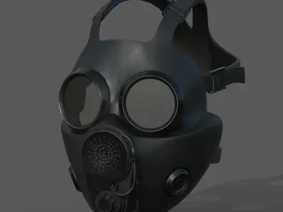 Gas mask helmet 3d model military combat fantasy human  Low-poly 3D model