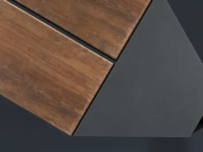 Modern Outdoor Bench 5 PBR Game Ready Low-poly 3D model