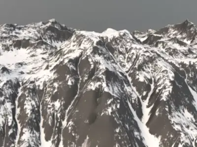 Snowy Mountain Terrain 3D model