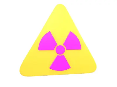 Radiation Symbol v2 003 Low-poly 3D model