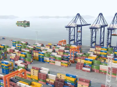 Cargo Dockyard  Low-poly 3D model