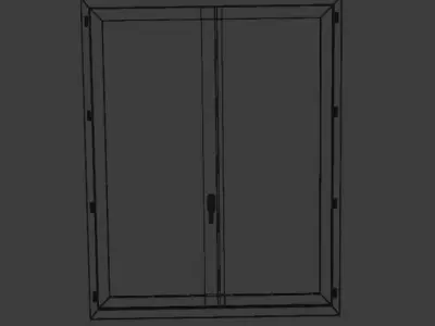 Double windows high detailed 3D model