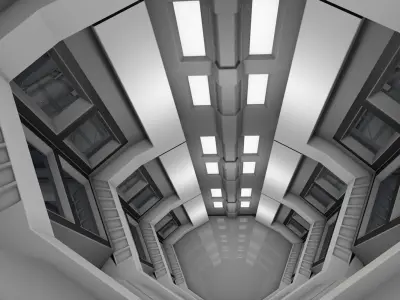Sci Fi Corridor Low-poly 3D model shop