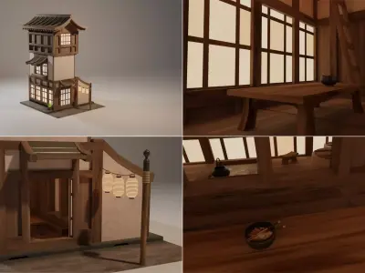 Japanese house collection 3D model