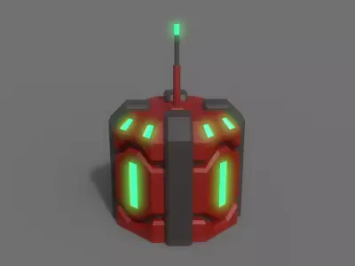 PBR Sci-Fi Building A03 Low-poly 3D model