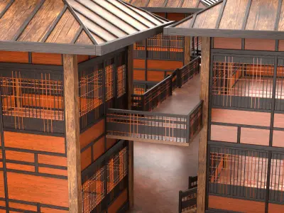 Medieval Fantasy House 11 with interior and exterior 3D model