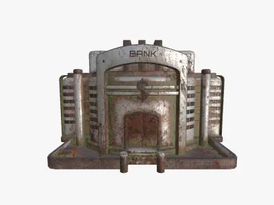 SciFi Bank A10 Abandoned - Sci Fi Exterior Design Low-poly 3D model
