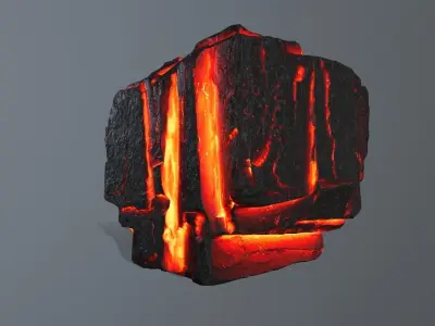 Lava Rock Set Low-poly 3D model