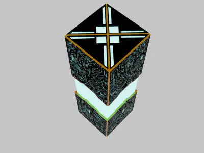 Sci-fi-like electronic circuit light 3D model