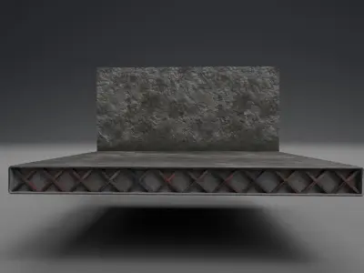 Concrete Construction Set - Factory Industrial Parts Low-poly 3D model