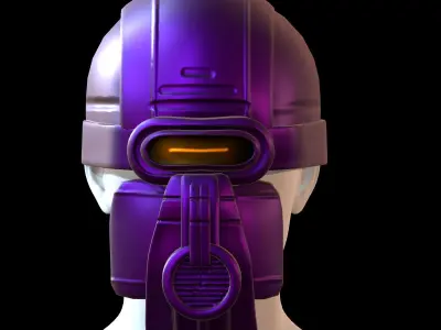 Gas mask helmet 3d model scifi Low-poly  Low-poly 3D model 152