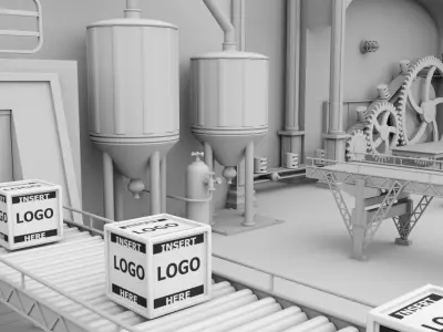 Interior Factory Scene 3D model by AhearnART3D