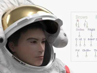  Spacesuit for China Moon Mission Fur Rigged 