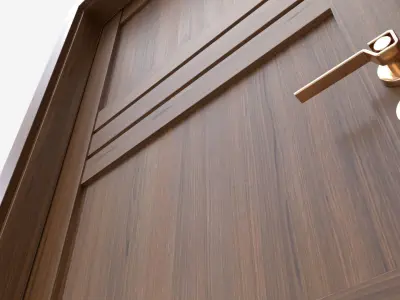 Modern Wooden Interior Door with Furniture 015 3D model