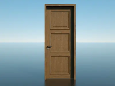 door PSL wooden bundle 3D model