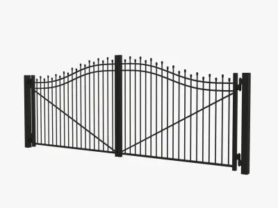 Gate-3 wrought iron gate Low-poly 3D model