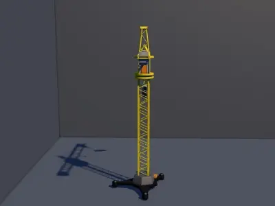 Crane obj mtl STL Low-poly 3D model