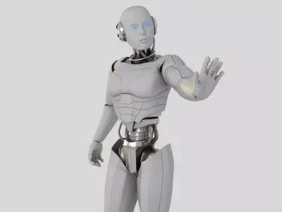 Cyborg white 3D model