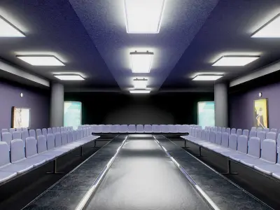 Fashion Show Studio Baked VRAR Ready Low-poly 3D model