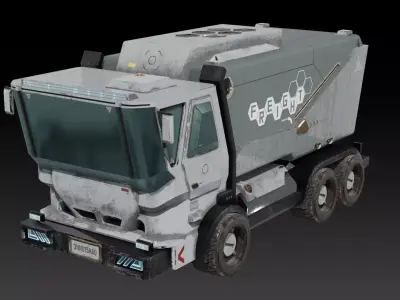 Sci-fi Truck game ready Low-poly 3D model