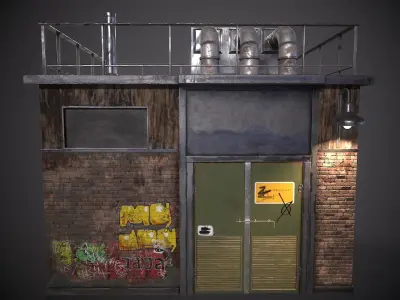 Utility Substation - City Building  Low-poly 3D model