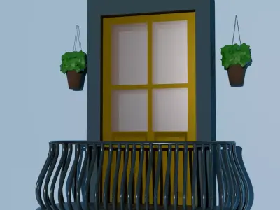 window assets Low-poly 3D model