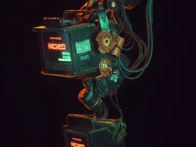 Cyberpunk Hacker Terminal V1 Low-poly 3D model