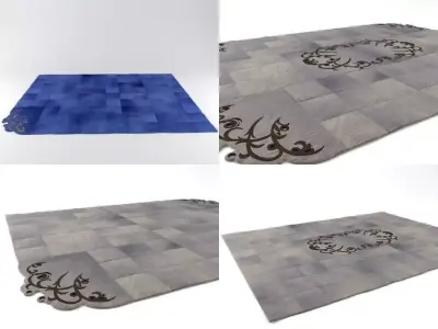 A four different rugs 3D model