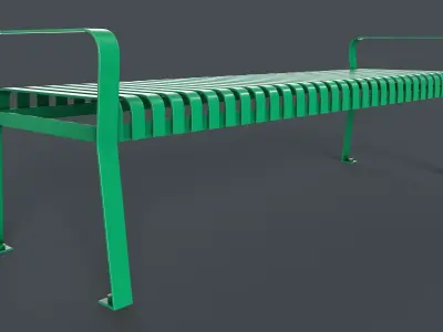 Metal Modern Bench 2 PBR Game Ready Low-poly 3D model