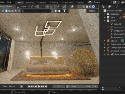 modern bedroom 3D model 29