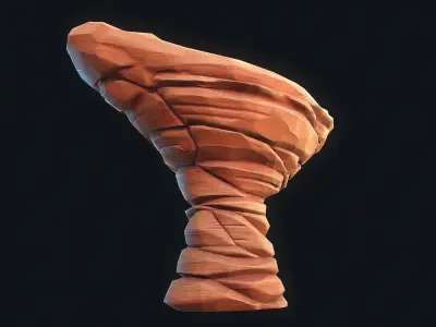 Stylized Desert Rock 3 Low-poly 3D model