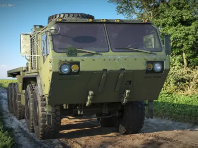 Palletized Load System Military Truck Used Green Rigged 3D model