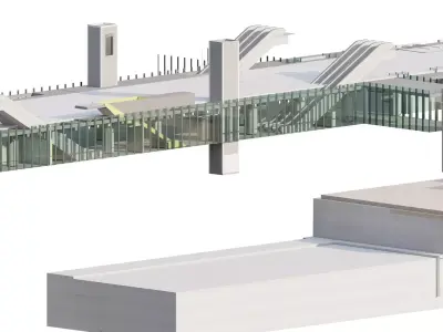 MODERN FICTIONAL METRO STATION 3D model