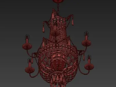 Paris 6 Light Chandelier 3D model