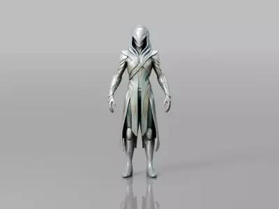 Stylized Alien Avatar Archer With Bow Low-poly 3D model