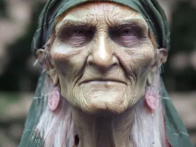 Aged sorceress Head-3D-Sculpt 3D model