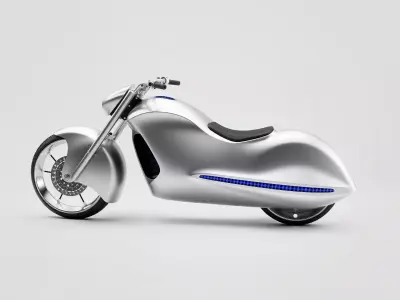 Futuristic Silver Motorcycle model pack Low-poly 3D model