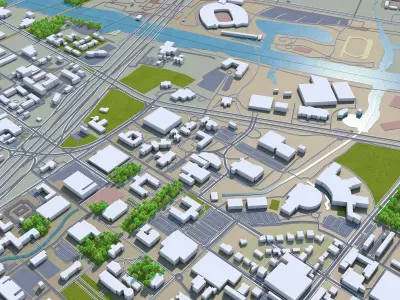 Waco Texas USA 35km Low-poly 3D model